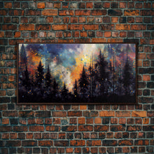 Carregar imagem no visualizador da galeria, Forest Fire Abstract, Forest Landscape Wall Art, Framed Canvas Print, Pine Tree Canvas, Pine Tree Artwork, Pine Tree Canvas Art, Wall Decor
