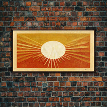 Carregar imagem no visualizador da galeria, Abstract Midcentury Modern Sunburst, Canvas Print, Art Deco Style wall art, sun with sun rays, sun burst, boho style, ready to hang
