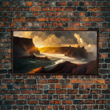Cargar imagen en el visor de la galería, Cliffs and the sea, canvas print, ocean wall art
