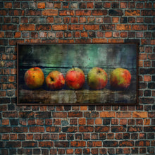 Carregar imagem no visualizador da galeria, Apples Wall Art, Food Wall Decor, Grunge Wall Decor, Kitchen Wall Art, Panoramic Wall Decor, Canvas Print, Wall Art, Framed Canvas Art
