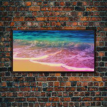 Carregar imagem no visualizador da galeria, Beach Wall Art, Seashore Wall Decor, Seascape Wall Art, Waves Wall Decor, Panoramic Wall Decor, Canvas Print, Wall Art, Framed Canvas Art
