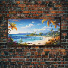 Carregar imagem no visualizador da galeria, Beach Wall Art, Ocean Wall Art, Nautical Print, Tropical Art, Panoramic Art, Wall Art, Canvas Art, Landscape Art, Beach House Wall Art
