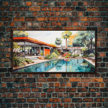 Load image into Gallery viewer, Architectural Print, House Portrait, Watercolor House, Panoramic Art, Wall Art, Canvas Art, Landscape Art, Realtor Thank You, Above Bed Art
