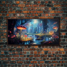 Carregar imagem no visualizador da galeria, Fantasy Art, Dark Fantasy Forest Framed Canvas Print, Elven Decor, Magical Forest, RPG Game Art, Game Room Art, Witchy Decor, Wall Art
