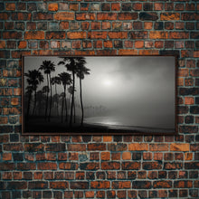 Carregar imagem no visualizador da galeria, Black And White Florida Rain Storm, Framed Canvas Print, Liminal Art, Liminal Spaces, Framed Wall Art, Office Decor, Dark Moody Art
