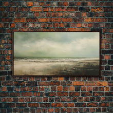 Carregar imagem no visualizador da galeria, Landscape Oil Painting Canvas Print Wall Art, Nature Framed Large Gallery Art, Minimalist Art, Ready To Hang, Moody and Drab Art
