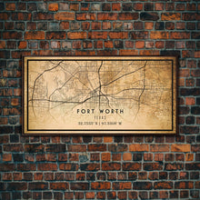 Load image into Gallery viewer, Fort Worth map print poster or framed canvas, Texas map print poster canvas, Fort Worth city map print poster canvas, Panther City
