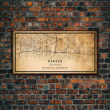Load image into Gallery viewer, Denver map print poster canvas, Colorado map print poster canvas, Denver city map print poster canvas, framed road map art, office decor
