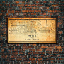 Load image into Gallery viewer, Omaha Nebraska map print poster or framed canvas, Omaha map print poster canvas, Omaha city map print poster canvas, Vintage Travel Art
