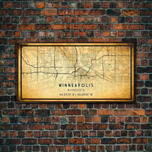 Load image into Gallery viewer, Minneapolis map print poster or framed canvas, Minnesota map print poster canvas, Minneapolis road map print poster canvas
