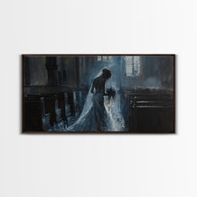 Load image into Gallery viewer, The Ghostly Pride, Framed Canvas Print, Dark Academia Oil Painting, Victorian Style Halloween Art
