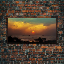 Carregar imagem no visualizador da galeria, Canvas Print, Tropical sunset over the ocean, beach art, island life, living room wall art, guest room wall art
