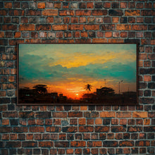 Load image into Gallery viewer, Cloudy sunset canvas print, sunset art, California Highway art, living room wall art, guest room wall art
