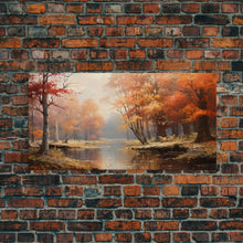 Carregar imagem no visualizador da galeria, Beautiful Fall Landscape Painting Framed Canvas Print, Fall Decor, Thanksgiving Decor, Autumn Decor, Home Decor, Fall Decorations
