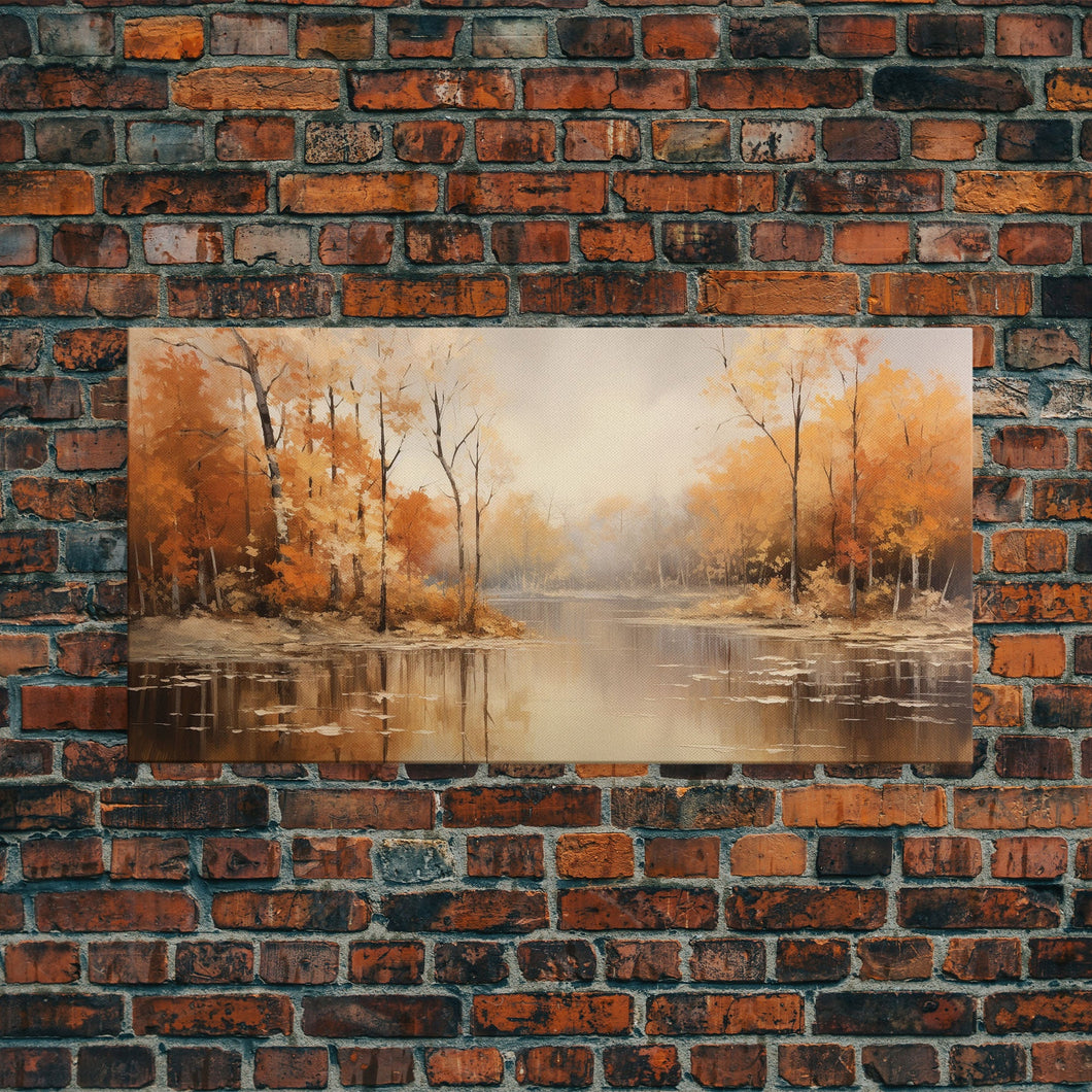 Fall Centerpiece Landscape Painting Canvas Print, Autumn Decor, Fall Centerpiece, Fall Home Decor, Fall Wall Decor, Fall Home Decor