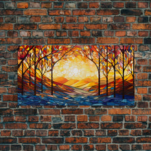 Carregar imagem no visualizador da galeria, Abstract Art Print, Botanical Art, Sunset Wall Art, Vibrant Art, Autumn Print, Fall Wall Art, Canvas Art Print, Wall Hanging, Panoramic Art
