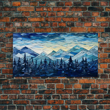 Carregar imagem no visualizador da galeria, Abstract Wall Art, Winter Wall Art, Mosaic Wall Art, Nature Art Print, Canvas Print, Wall Hanging, Landscape Art, Camper Wall Decor
