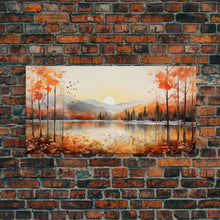 Carregar imagem no visualizador da galeria, Beautiful Sunset Landscape Painting On Canvas, Original Canvas Print Nature Art, Fancy Landscape Wall Art, Bedroom Wall Decor Gifts Boho Art

