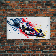 Carregar imagem no visualizador da galeria, Formula 1 Race Car Graffiti Art, Framed Canvas Print, Wall Art, Mancave Art, F1 Splatter Art
