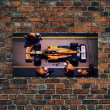 Carregar imagem no visualizador da galeria, Formula 1 canvas wall art, Car racing art, F1 Pit Stop framed canvas print, Racing car gift Formula 1 wall decor poster
