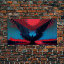 Load image into Gallery viewer, Angel Gabriel, Angelic Art, Gothic Angel Framed canvas print, cool colorful wall decor
