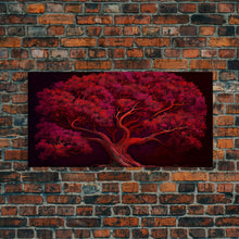 Load image into Gallery viewer, Blood red tree, fantasy horror art, framed canvas print
