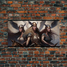 Load image into Gallery viewer, The Valkyries, Norse Mythology, Framed Canvas Print, Norse Fantasy Art
