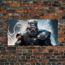 Load image into Gallery viewer, Thor Art, God of Thunder, Framed Canvas Print, Norse Mythology Art,  Fantasy Art

