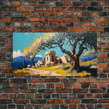 Carregar imagem no visualizador da galeria, Ancient Roman Ruins, Framed Canvas Print, Old World Art, Olive Tree Amongst The Ruins, Living Room Decor
