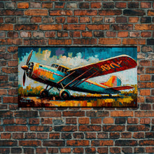 Carregar imagem no visualizador da galeria, Aeroplane Art, Antique Airplane Painting Canvas Print, Framed Canvas Art, Above Sofa Art, Gift for RC Plane Pilot
