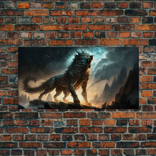 Load image into Gallery viewer, Fenrir, Fenrisúlfr, Norse Mythology, Hróðvitnir, Vánagandr, Vanargand, Fantasy Wolf Art, Nordic Fantasy Art
