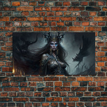 Load image into Gallery viewer, Hel, Goddess of Death, Framed Canvas Print, Norse Mythology Fantasy Art, Framed Canvas Print
