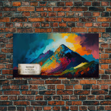 Load image into Gallery viewer, Batura II, Mountain Wall Art, Framed Canvas Print, Mountain landscape Paining Print, Abstract Landscape Art
