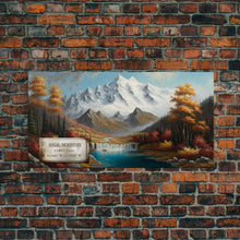 Cargar imagen en el visor de la galería, Regal Mountain, Travel Poster Wall Art, Framed Canvas Print, American Mountains, Mountain Landscape Painting, Wrangell Mountains Alaska
