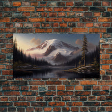 Load image into Gallery viewer, Mountain Canvas Print Wall Art, Mountain Landscape Painting, Mount Rainier, Washington Mountains, Travel  Art, Watercolor Painting

