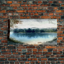 Load image into Gallery viewer, Blue Lake Art | Framed Canvas Print | Blue Lake Painting | Lake House Decor | Guest Room Landscape Painting | Wallowa Lake Painting

