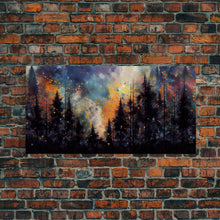 Carregar imagem no visualizador da galeria, Forest Fire Abstract, Forest Landscape Wall Art, Framed Canvas Print, Pine Tree Canvas, Pine Tree Artwork, Pine Tree Canvas Art, Wall Decor
