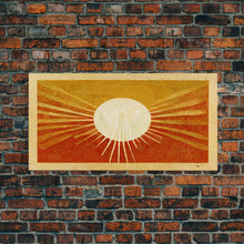 Carregar imagem no visualizador da galeria, Abstract Midcentury Modern Sunburst, Canvas Print, Art Deco Style wall art, sun with sun rays, sun burst, boho style, ready to hang
