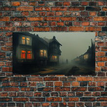 Load image into Gallery viewer, Creepy WildWest Art, canvas print, gloomy abandoned street
