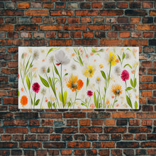 Load image into Gallery viewer, Botanical wall art, spring flowers, canvas print, dorm art for girls

