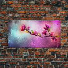 Cargar imagen en el visor de la galería, Cherry Blossoms Wall Art, Spring Flowers Wall Decor, Floral Wall Art, Panoramic Wall Decor, Canvas Print, Wall Art, Framed Canvas Art

