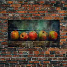 Carregar imagem no visualizador da galeria, Apples Wall Art, Food Wall Decor, Grunge Wall Decor, Kitchen Wall Art, Panoramic Wall Decor, Canvas Print, Wall Art, Framed Canvas Art
