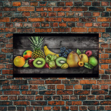Cargar imagen en el visor de la galería, Fruits Wall Art, Food Wall Decor, Farmhouse Wall Decor, Kitchen Wall Art, Panoramic Wall Decor, Canvas Print, Wall Art, Framed Canvas Art

