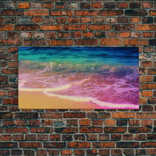 Carregar imagem no visualizador da galeria, Beach Wall Art, Seashore Wall Decor, Seascape Wall Art, Waves Wall Decor, Panoramic Wall Decor, Canvas Print, Wall Art, Framed Canvas Art
