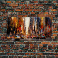 Carregar imagem no visualizador da galeria, Abstract Cityscape Wall Art, City Wall Decor, Urban Art, Traffic Wall Art, Panoramic Wall Decor, Canvas Print, Wall Art, Framed Canvas Art
