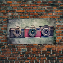 Cargar imagen en el visor de la galería, Film Camera Wall Decor, Retro Camera Wall Art, Red Camera, Photography Art, Panoramic Wall Decor, Canvas Print, Wall Art, Framed Canvas Art
