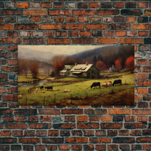 Carregar imagem no visualizador da galeria, Farm Wall Decor, Country Wall Decor, Farm Animals Wall Decor, Fall Wall Art, Panoramic Wall Decor, Canvas Print, Wall Art, Framed Canvas Art

