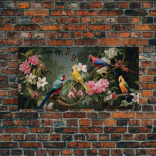 Cargar imagen en el visor de la galería, Flowers Wall Art, Animal Wall Art, Bird Art Print, Parrot Painting, Panoramic Art, Wall Art, Canvas Art, Landscape Art, Client Gift, Office
