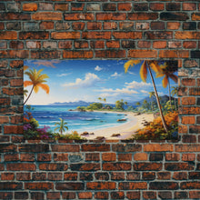Carregar imagem no visualizador da galeria, Beach Wall Art, Ocean Wall Art, Nautical Print, Tropical Art, Panoramic Art, Wall Art, Canvas Art, Landscape Art, Beach House Wall Art
