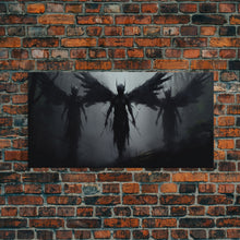 Carregar imagem no visualizador da galeria, Fallen Angels Canvas Print, Framed Wall Art, Halloween Decor, Angelic Art, Halloween Art Prints, Charcoal Sketch, Unique Wall Decor
